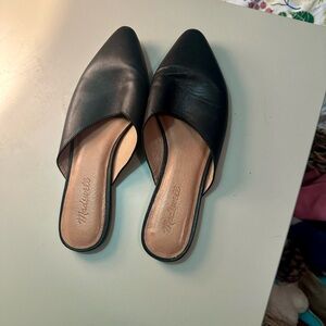 Madewell Black Leather Slip-On Mules